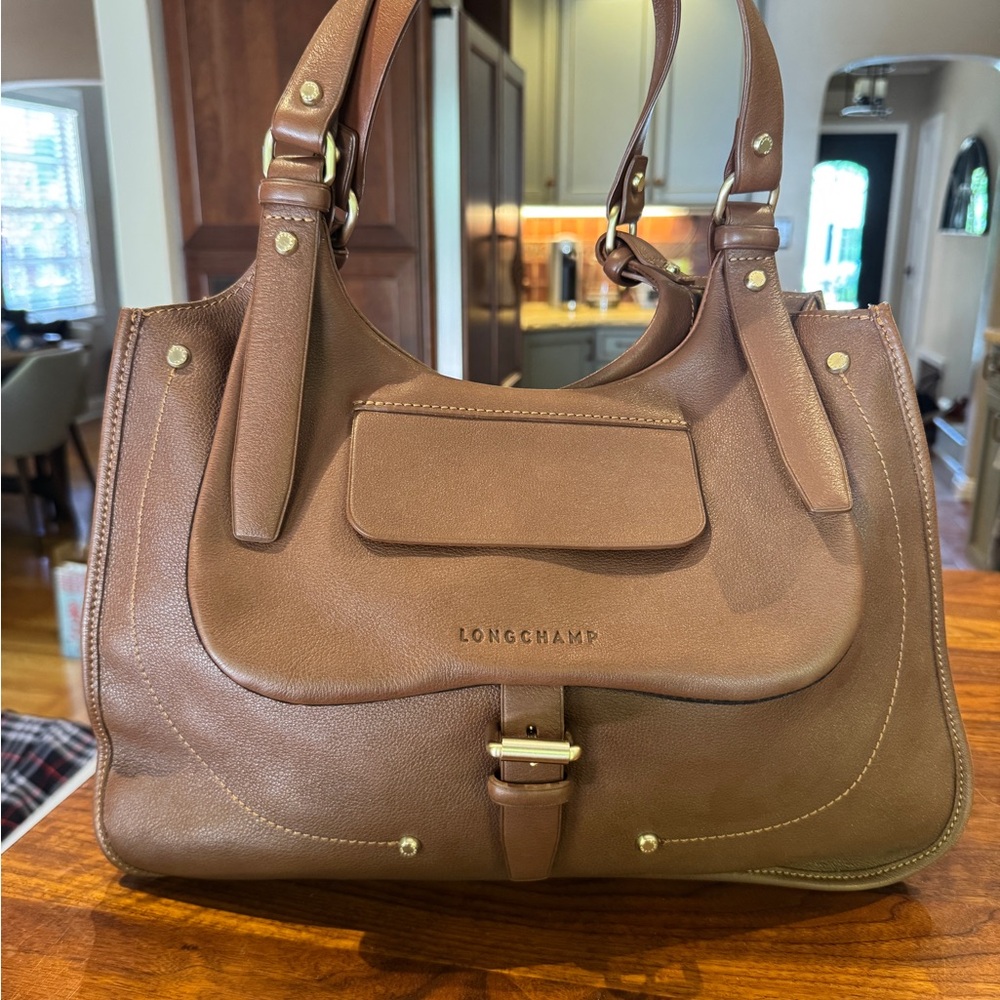 Longchamp Brown Shoulder Bag with Structured Design - Balzane